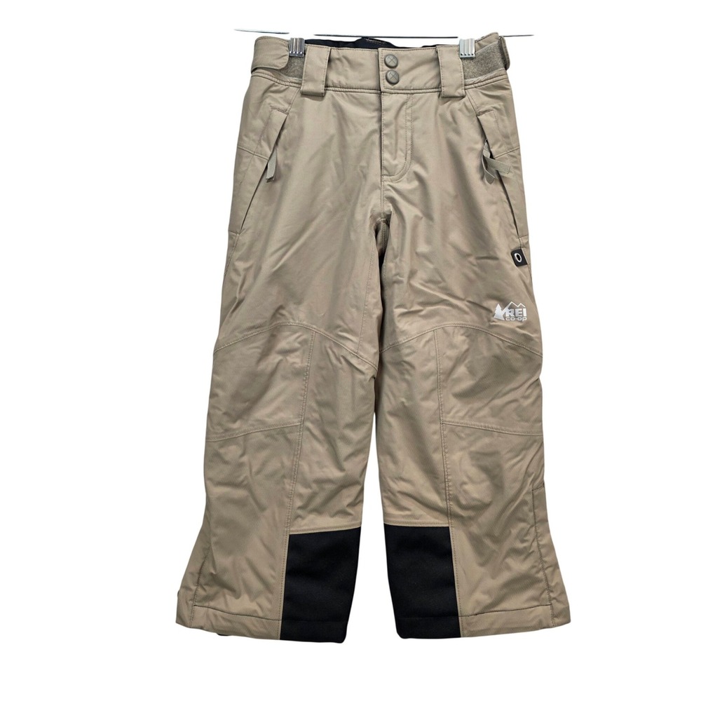 REI Co-op Kid XXS 4-5 Timber Mountain Snow Pants Khaki Tan Waterproof Ski 119834